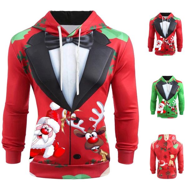 

ugly christmas man xmas shirt 3d printed santa funny sweatshirt hoodie shirt festival hoody print pullover suÃ©ter masculino#3, Black