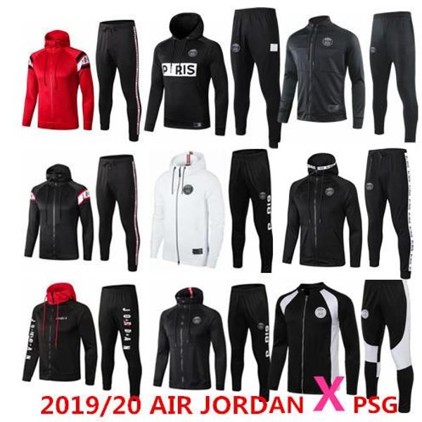 

2019 20 jordam x pari jacket hoodie urvetement 2019 2020 pari mbappe football jacket pogba occer hoodi, Black;yellow
