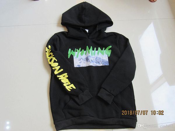 

kanye west wyoming male hoodie men clothing hip hop fashion streetwear pullover sweatshirt, Black