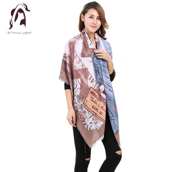 

ywjunfu] 2017 brand floral scarf women bufandas square size cashmere tassel shawl scarves cotton wraps yjf030, Blue;gray