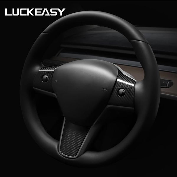 

luckeasy for model 3 steering wheels accessories carbon fiber piece