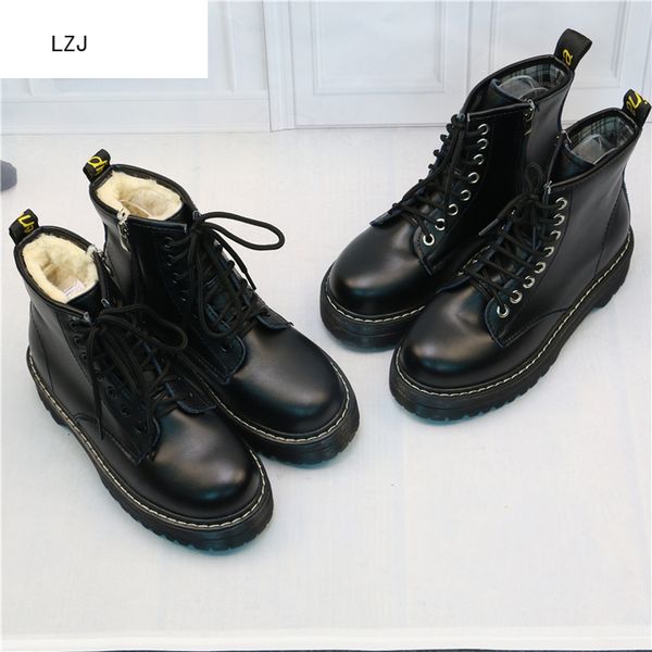 

women flat platform ankle boots spring boot black lace up black medium creepers shoes fashion party footwear zapatos de mujer