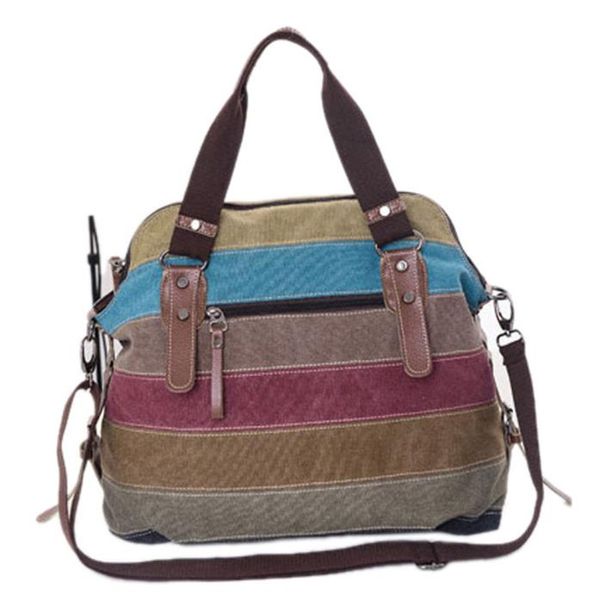 

2017 bags handbags women famous brands canvas striped shoulder satchel crossbody tote handbag bolsos femenina