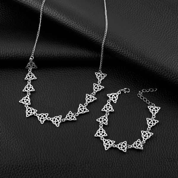 vintage viking necklace jewelry celtics knot shape religious necklace magic wicca choker necklaces women deco, Silver