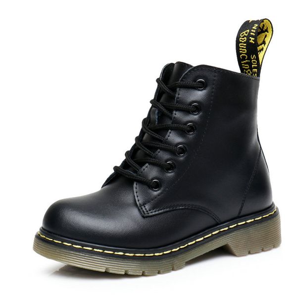 

new martin boots; autumn and winter men and women leather boots; middle tube side zipper children' shoes, Black;grey