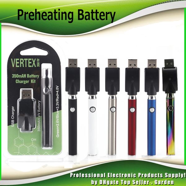 

Разогрев VV Зарядное устройство 350 мАч PreHeat Vertex O Pen Bud Touch Переменное напряжение Vape Rainbow Цвета Батарея для 510 картриджа