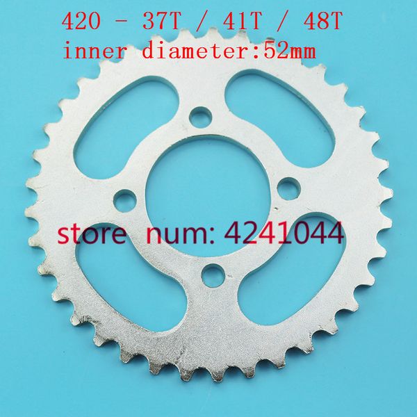 

420 37t 41t 48t tooth rear chain sprocket 52mm for chinese atv quad pit dirt bike buggy go kart motorcycle motor moped
