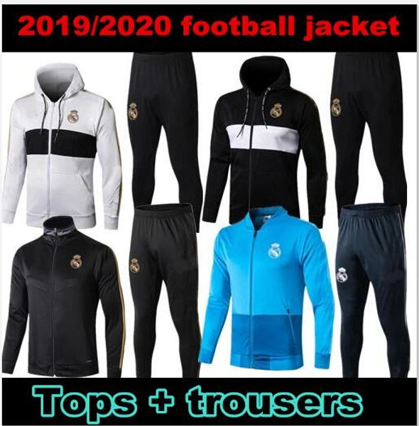 

2019/20 real madrid tracksuit soccer jacket full zipper tracksuit 2019 2020 real madrid maillot de foot isco survÃªtement chandal, Black