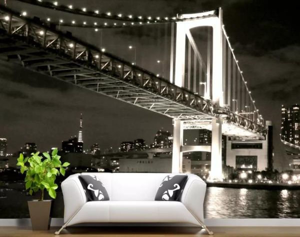 Personalizzato Qualsiasi Dimensione Murales Carta da parati 3D Stereo American Golden Gate Brid Pittura murale Soggiorno TV Divano Camera da letto Fondale Muro Papel De Parede