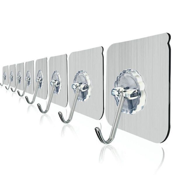 

traceless hole punched strong adhesive hook stickers kitchen bathroom adhesive hook stainless steel cup strong wall hoo