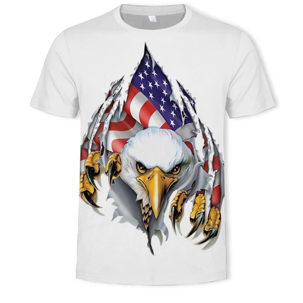 

mens designer american flag eagle 3d digital printed shirt, White;black