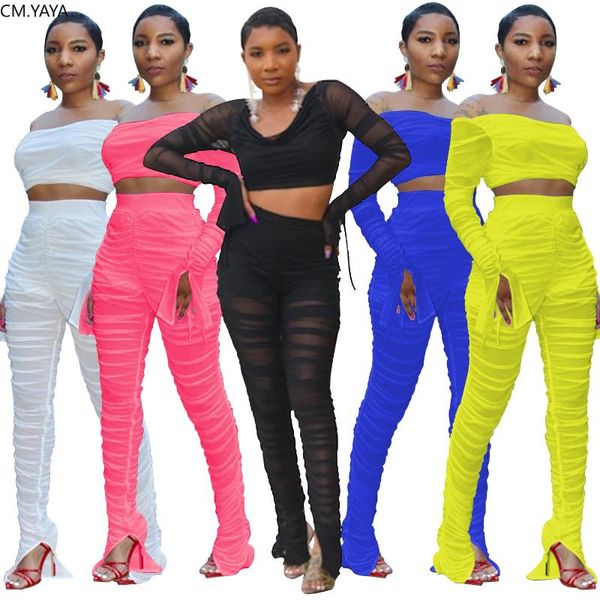 

gl winter women's set tracksuit full sleeve slash neck t-shirt hollow out pants suit night club two piece set outfits l8910, White