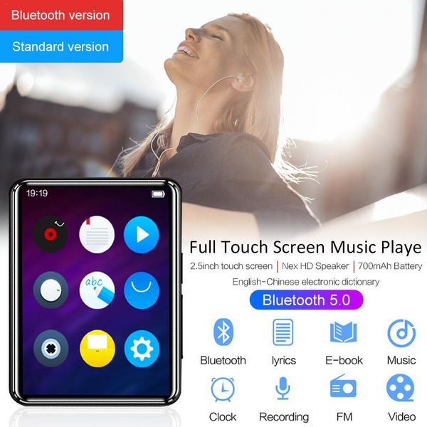 

full touch screen mp3 bluetooth mp3 player with fm radio video player e-book mp3 player bluetooth with speaker for benjie x5