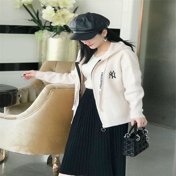 

short cardigan female 2019 autumn women long sleeve cardigan sweater hooded knitting cardigans coat women jacket, Black;white