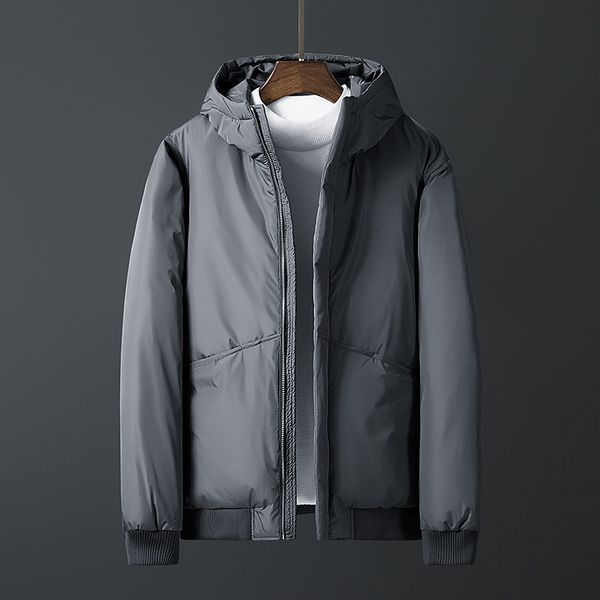 

2019 short tide men's hooded down jacket winter youth korean version of the slim casual men's thick coat to keep warm coats, Black