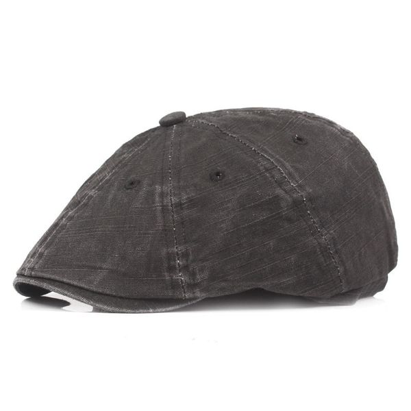 

men's autumn washed cotton beret retro peaked cap old man cap forward, Blue;gray