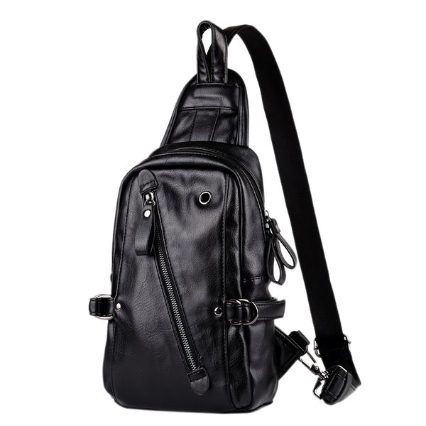 

chest bags men's shoulder bag pu shoulder chest casual outdoor sports bag messenger