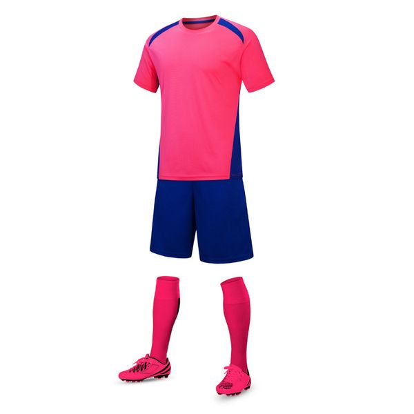 

men blank double-sided football team uniforms kits sports clothes tracksuits personality customized football sets with shorts c03-43, Blue;black