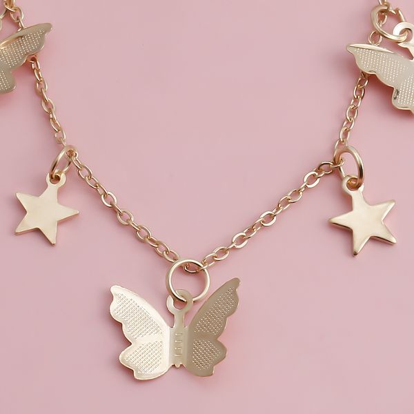 

butterfly necklace jewelry link chain butterfly jewelry temperament butterfly simple single-layer collarbone accessory all-match s, Silver