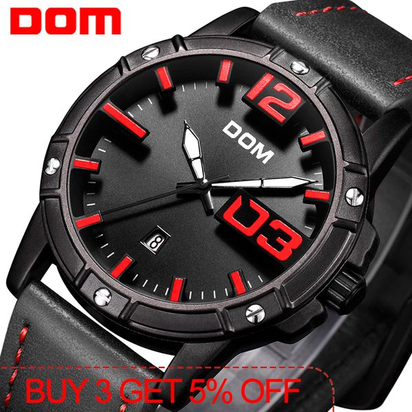 

dom watch men luxury sport quartz wristwatch clock mens watches leather business waterproof watch relogio masculino m-1218bl-1m5 ly191213, Slivery;brown