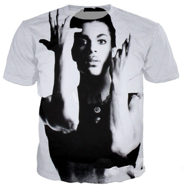 

new popular singer prince rogers nelson men women funny 3d print summer short sleeve o neck crewneck casual hop hip a19, White;black