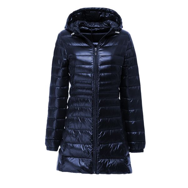 

women duck down warm jackets new autumn winter coat women's long ultra light parka coats ladies hooded 6xl 7xl parkas female, Black;brown
