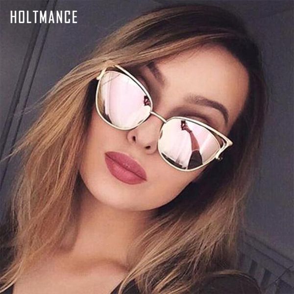 

retro cat eye sunglasses for women men fashion hollow design vintage sun glasses mirror lens female male tinted eyewear uv400, White;black