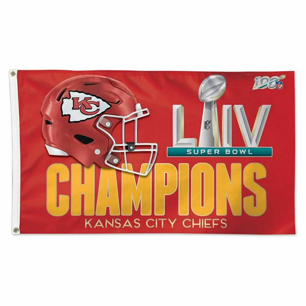 

KC Chiefs Super Bowl чемпионов Большой Открытый флаг