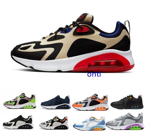 

2020 200 mens shoes mystic green bordeaux royal pulse red cushion bottoms outdoor running shoes men trainers run sneakers size 40-45, Black