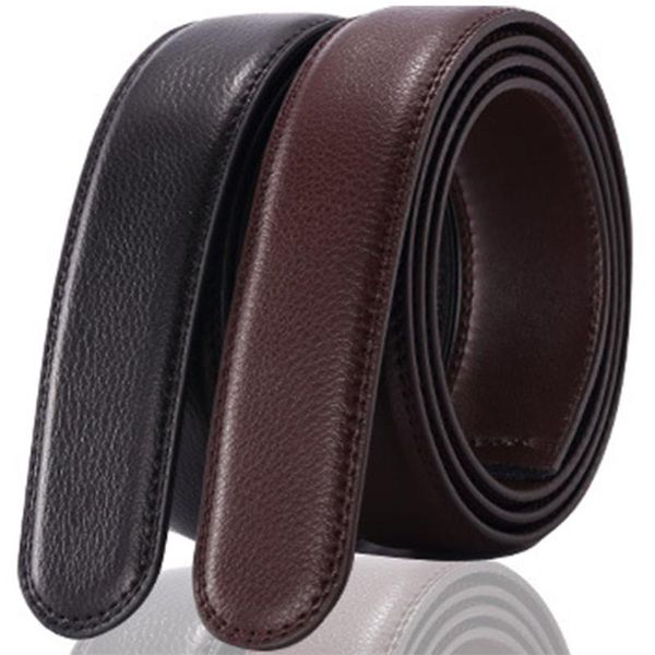 

no buckle 3.5cm wide men leather belt without buckle belts male belts automatic strap for men cinto masculino, Black;brown