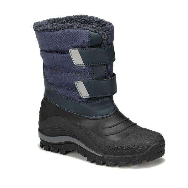 

snowy 9pr navy blue male child snow boat lumberjack, Black;grey