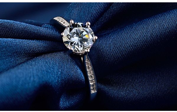 

maxi real 925 sterling silver diamond ring with gift box simple style wedding ring jewelry for women with customize lettering service