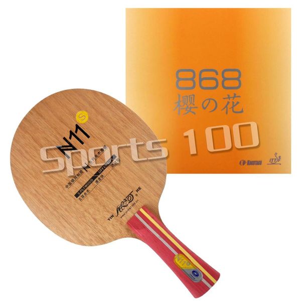 

pro table tennis combo paddle racket galaxy yinhe n11s blade with kokutaku blutenkirshce 868 long shakehand fl