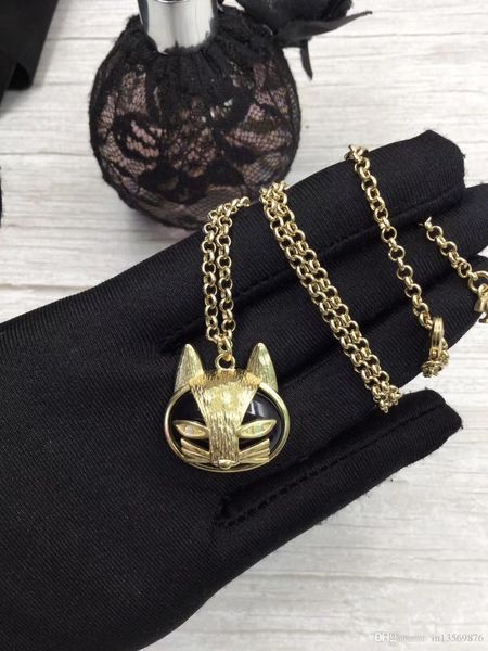 

new with box luxury women's female's ladies punk exaggerated stamped cat head pendant sweater chain necklaces, Silver