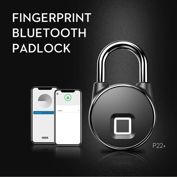 

portable bluetooth lock smart padlock keyless fingerprint lock anti-theft security door padlocks for bag drawer suitcase