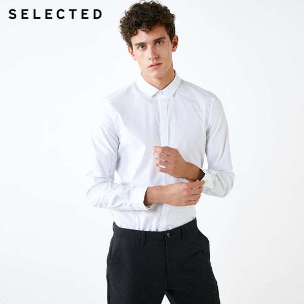 

men's 100% cotton slim fit pure color shirt s|418405533, White;black