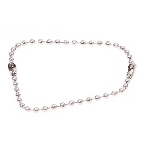 

100 pcs 3.5" long 0.09" bead dia connector clasp ball chain keychain, Silver