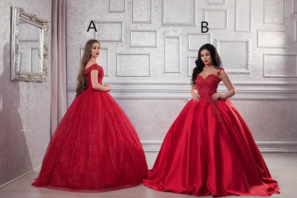 

red lace beaded arabic evening dresses spaghetti ball gown satin prom dresses formal party bridesmaid pageant gowns vestidos de festa, Black;red