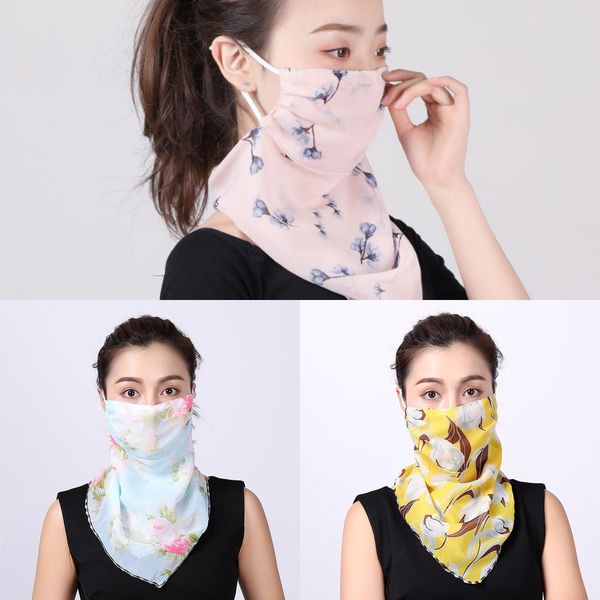 

28iio new half scarf face women outdoor veil windproof mask face dust-proof sunshade masks scarf dust mask ear type party masks, Black