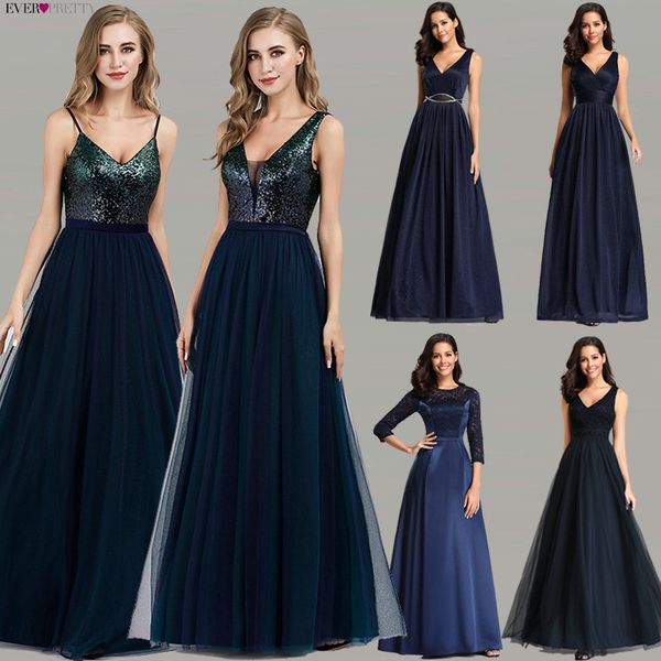 

party dresses ever pretty prom 2021 elegant navy blue a line o neck appliques lace formal gowns robe de bal gala jurken, White;black