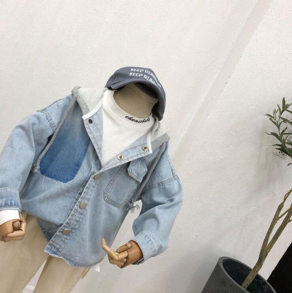 

2020 new arrival girls boys denim coat spring full sleeve fashion boys jacket 4-9 years, Blue;gray