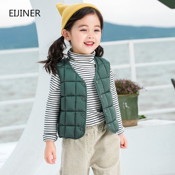

autumn winter boys girls vest jacket light vest kid cotton waistcoat baby solid waistcoat children kids, Blue