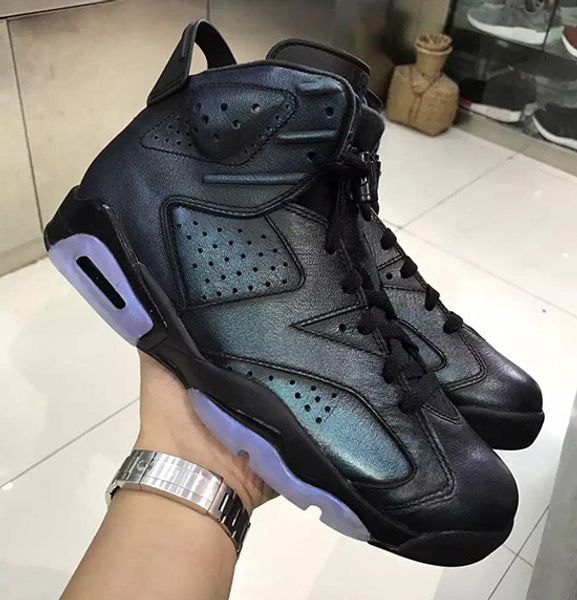 

6 6s chameleon men basketball shoes 6s black green chameleon sports sneakers with shoes box