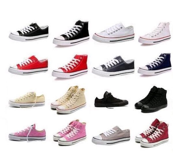 

2020 new big size35-45 new low-women men stars canvas shoes 15 colors laced up casual shoes sneaker shoes, Black