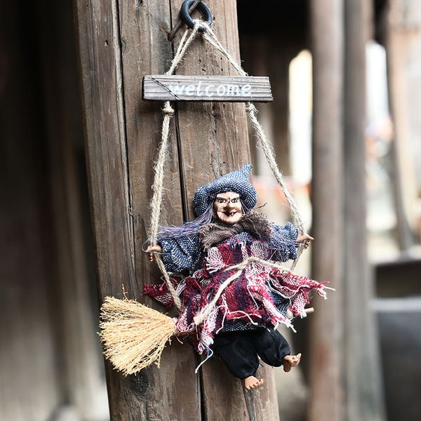 

1pc halloween party decoration witch toys horror pendant witch ghosts hanging voice control toy hanging prop party supplies