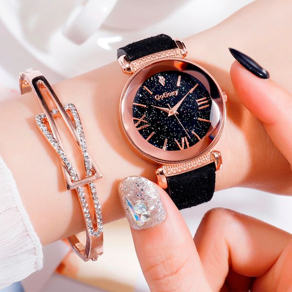 

fashion women watches flower shape glasssimple roman numeral scale starry dial chic ladies quartz wrist watch zegarki damskie, Slivery;brown