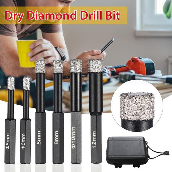 

dry diamond drill bit for ceramic concrete granite marble hole saw 6pcs