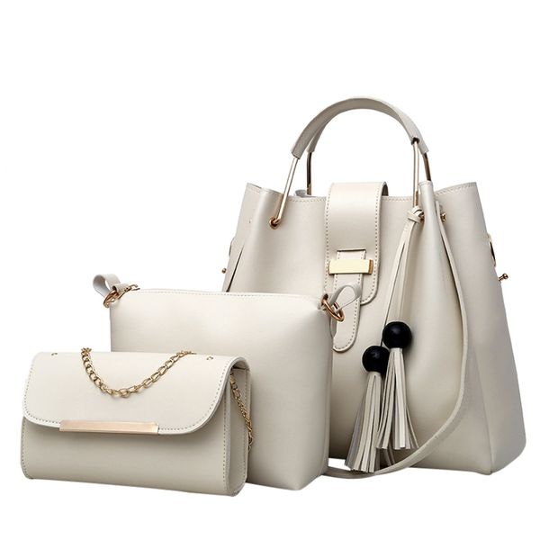 

three-piece fashion wooden tassels single shoulder bag high quality casual female bags large-capacity handbag h30527