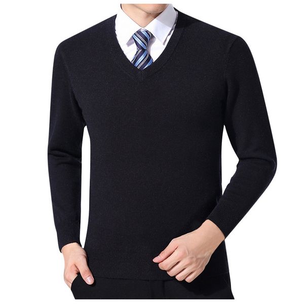 

solid pullovers men sweater business v-neck winter sweaters man jersey hombre knit jumper men d91128, White;black