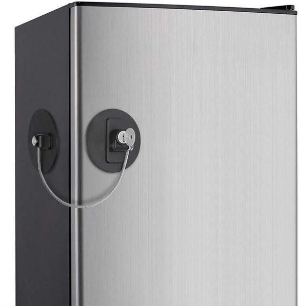 

refrigerator door lock fridge door lock with key cable restrictor adhesive er latch for baby safety 1pcs black